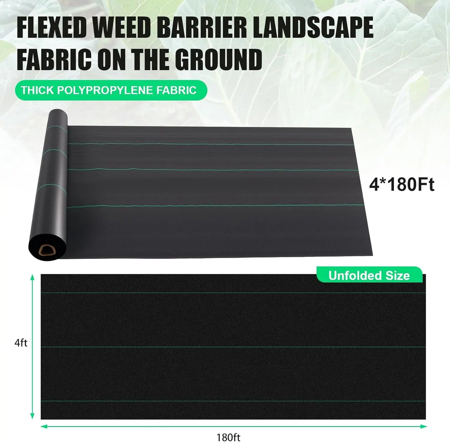 Heavy-Duty Weed Barrier Fabric for Landscaping and Driveways