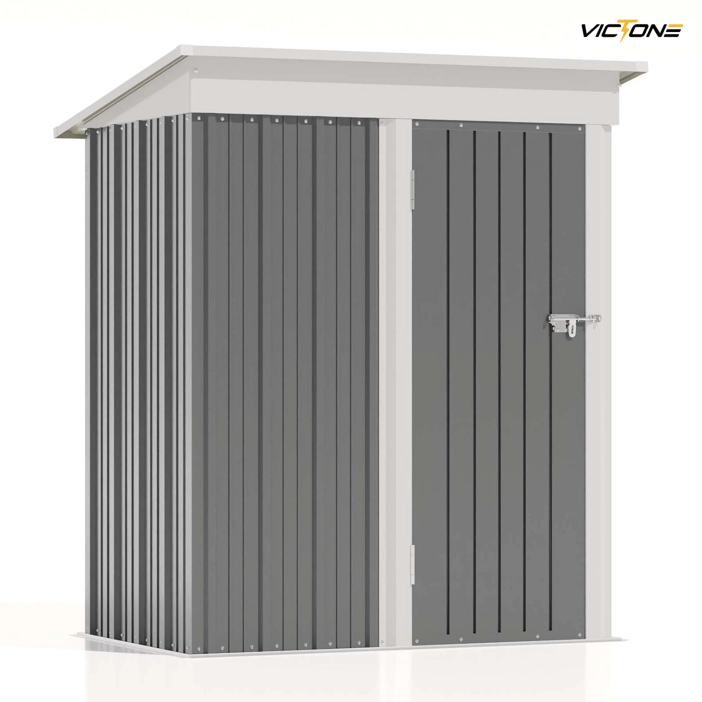 Victone Metal Outdoor Storage Shed With Sloped Roof Lockable Door