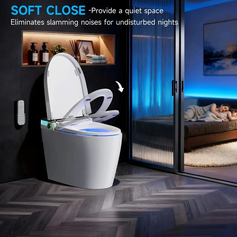 Smart Toilet With Tankless Bidet Wash And Auto Open Lid