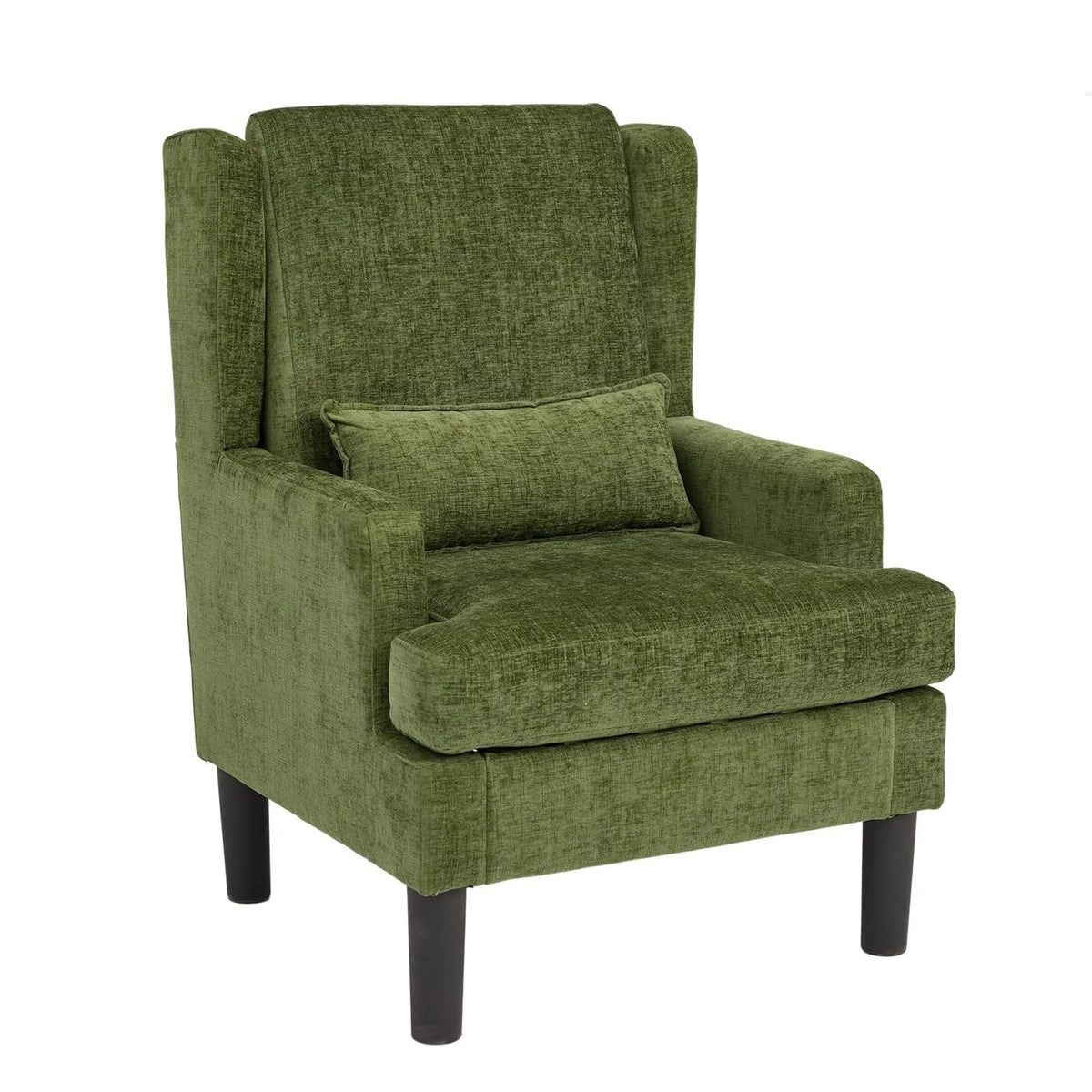HiMISS Modern Chenille Wingback Accent Chair With Lumbar Pillow
