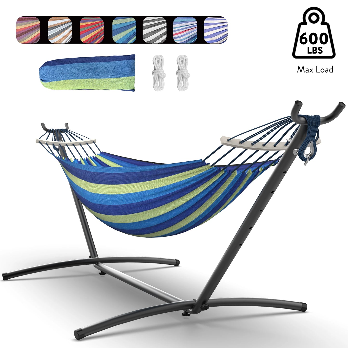 GYROOR Adjustable Stand Hammock With Storage Bag 600 LB Capacity