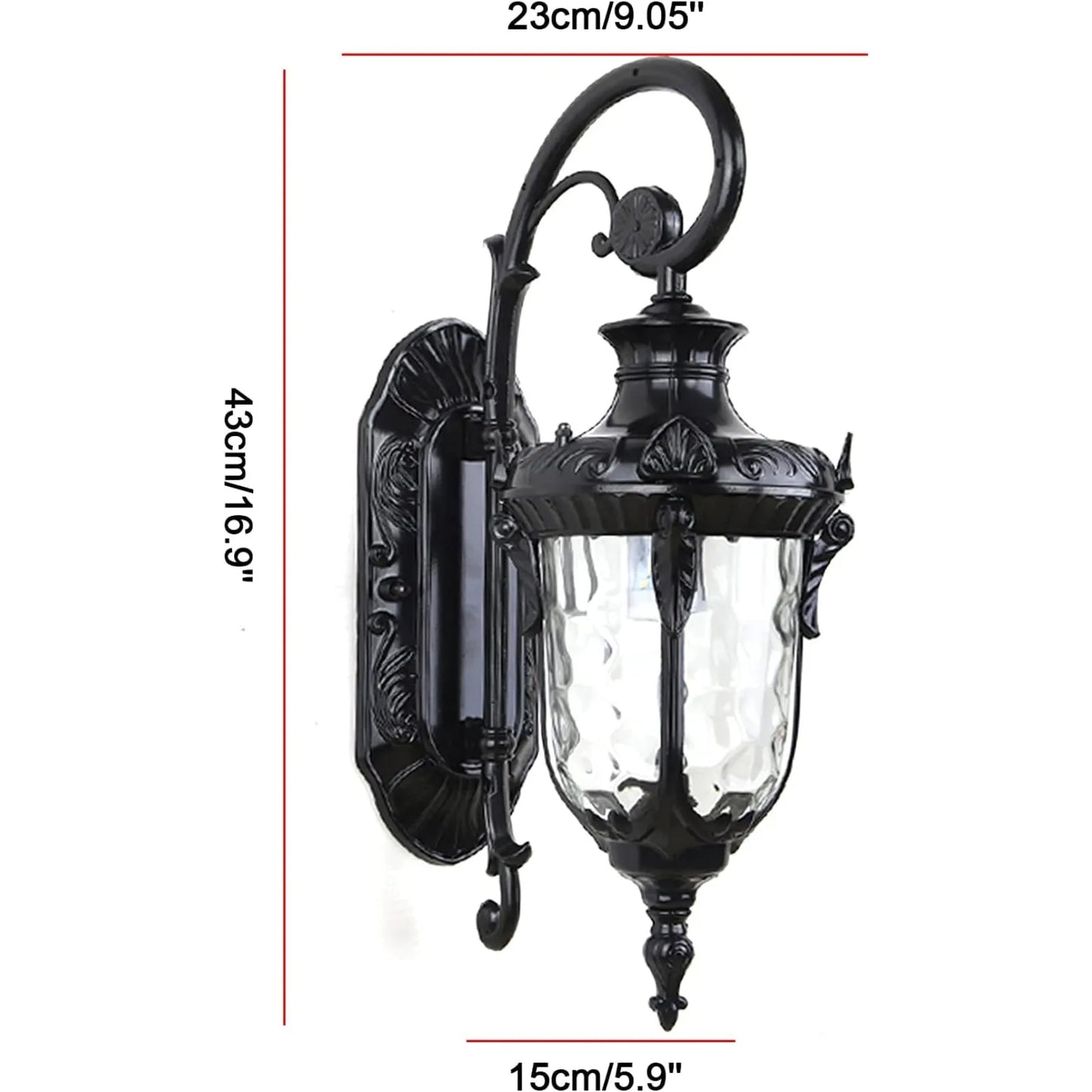 Bymaocar Waterproof Sconce Porch Lamp Outdoor Wall Mount Glass Shade