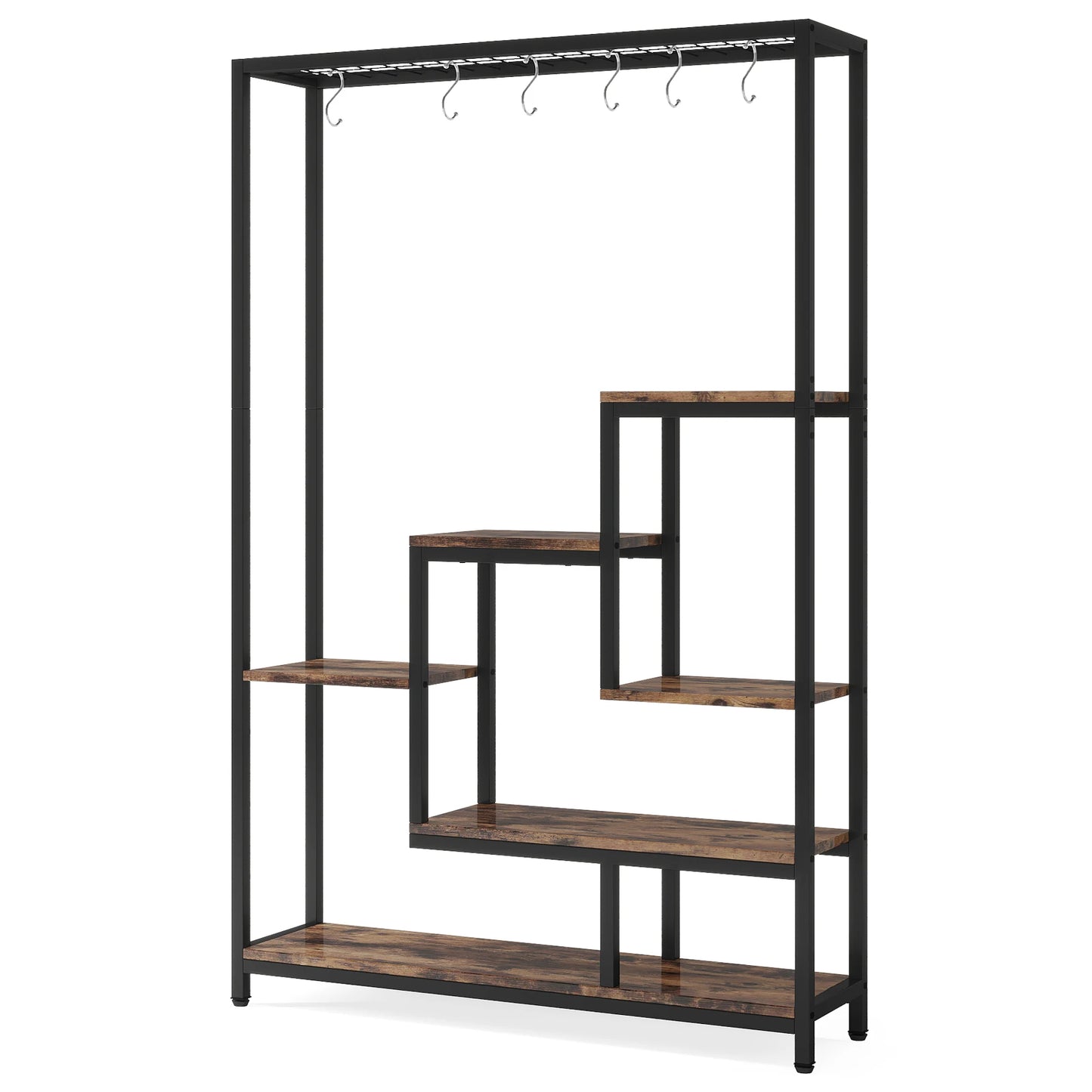 Tribesigns 5 Tier Tall Indoor Plant Stand With Hanging Hooks