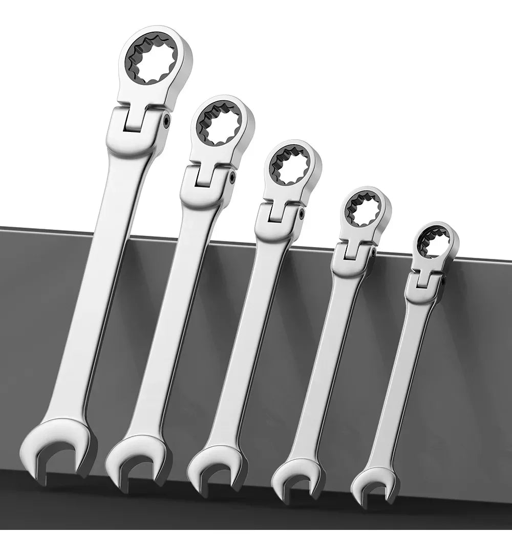 WOZOBUY 16Pcs Ratcheting Wrench Set With Flex Head