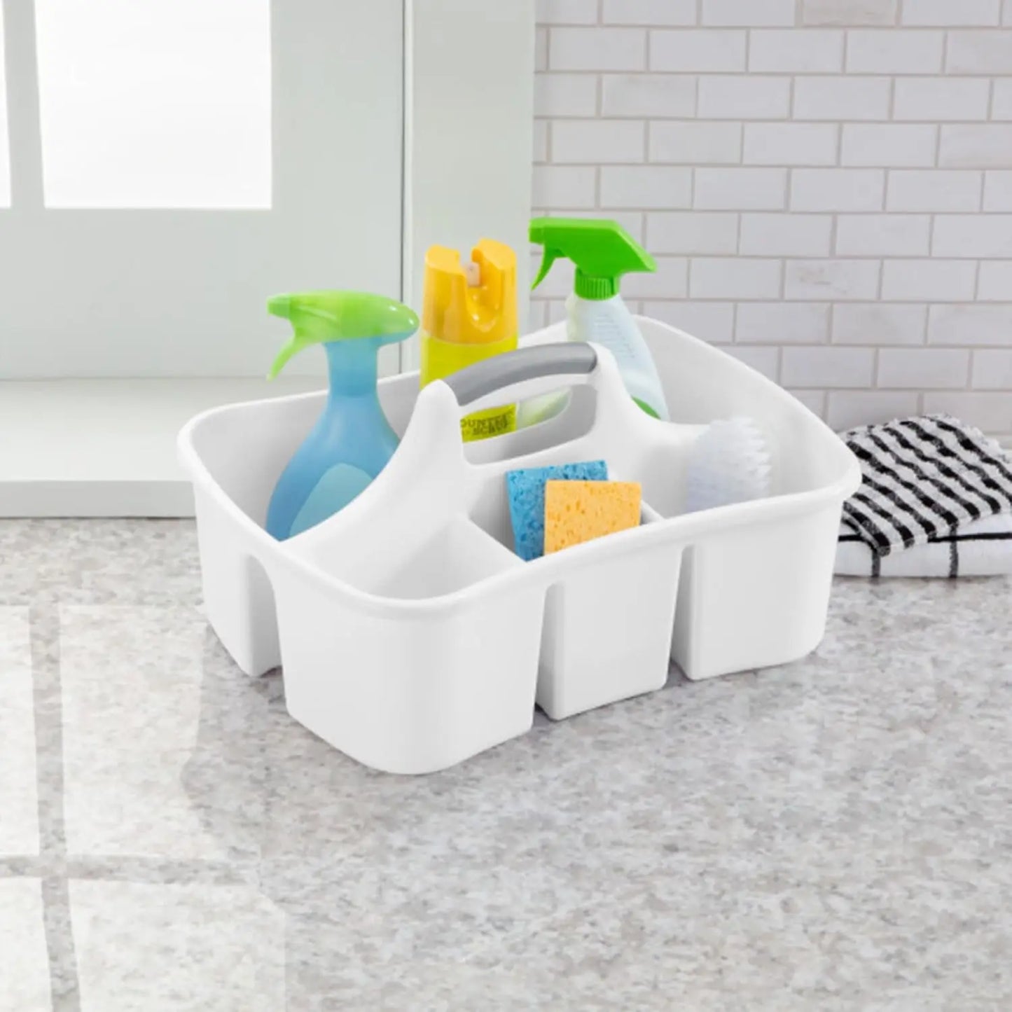 XMSJ 6 Pack Divided Ultra Caddy Plastic Storage Organizer