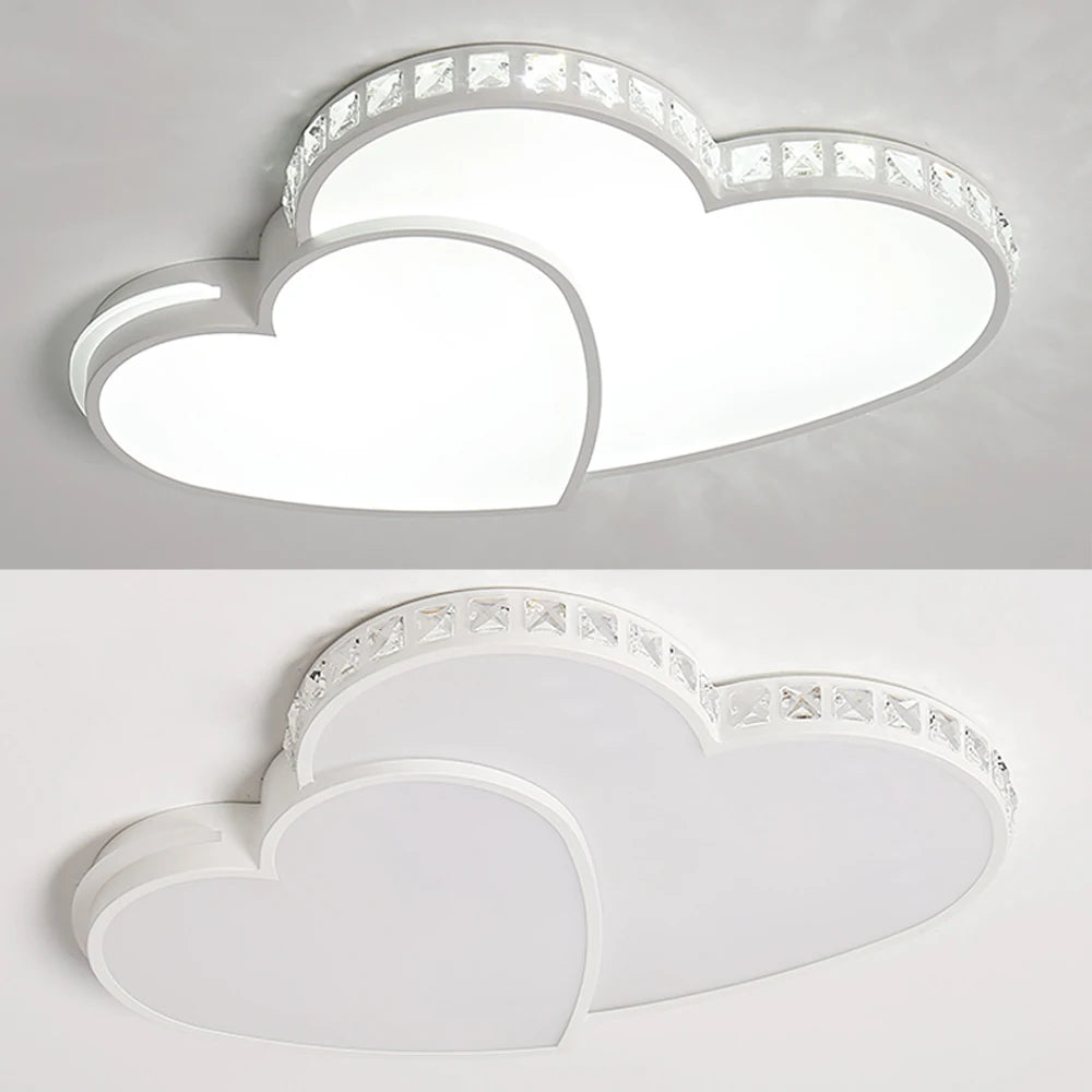 Heart Shape Crystal LED Kids Ceiling Light Flush Mount Lamp