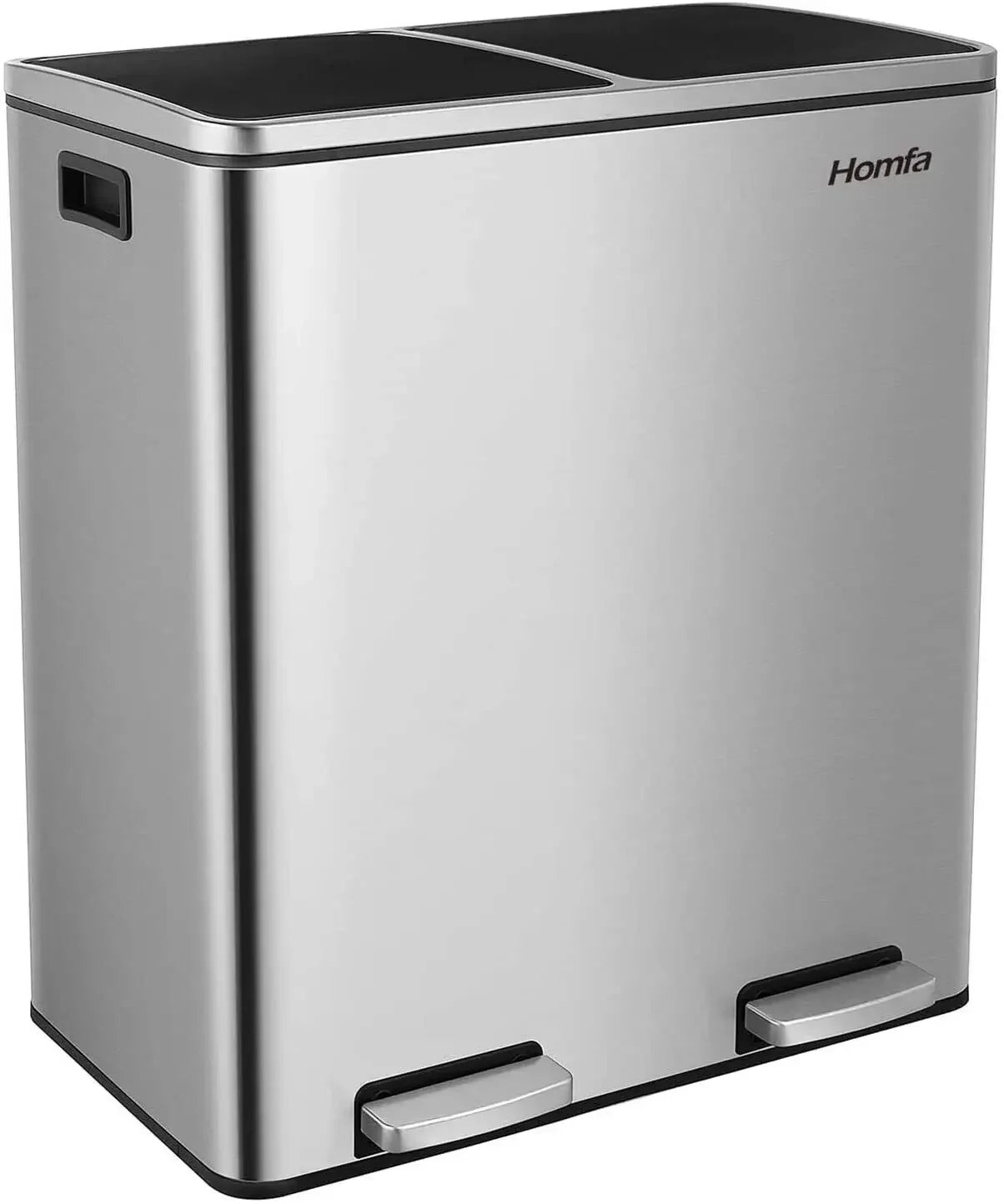 Stainless Steel Dual Recycling Trash Can With Soft-Close Lid
