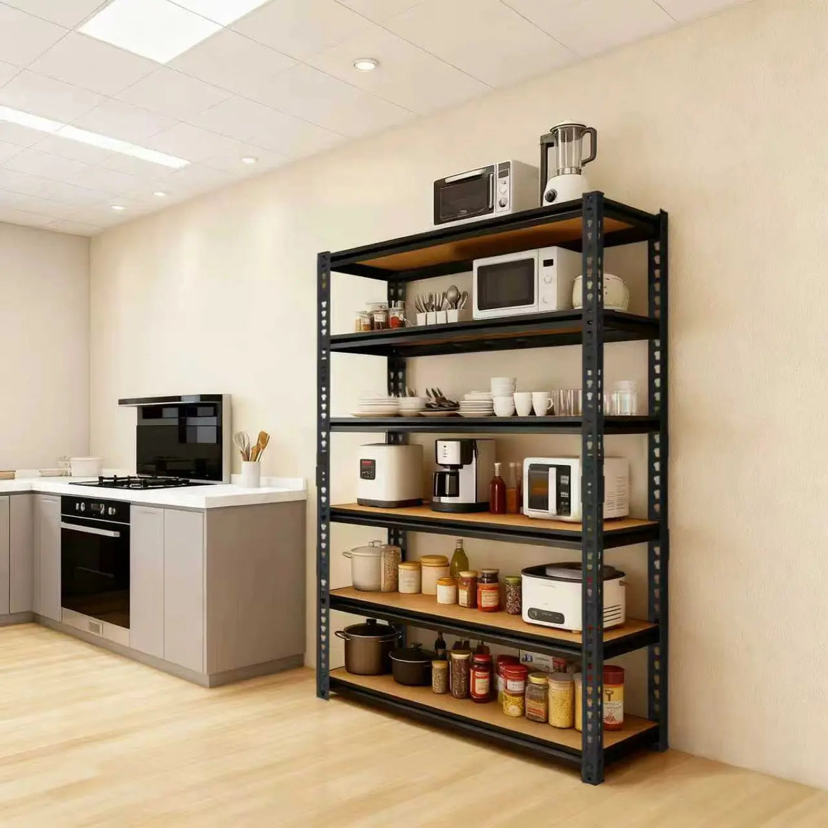 SARENZOON Heavy Duty Metal Garage Storage Shelving Rack System
