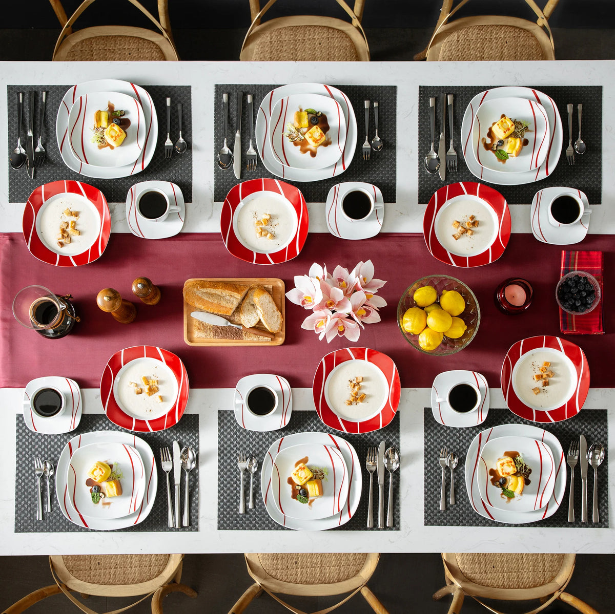 MALACASA Felisa Porcelain Dinnerware Set With Cups And Plates