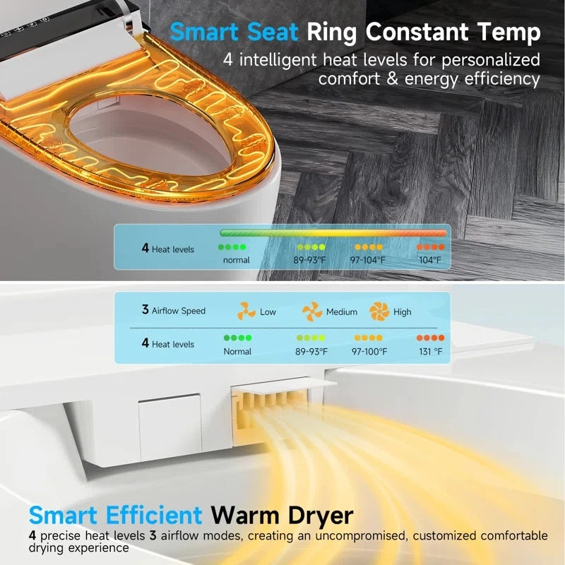 Smart Toilet With Tankless Bidet Wash And Auto Open Lid