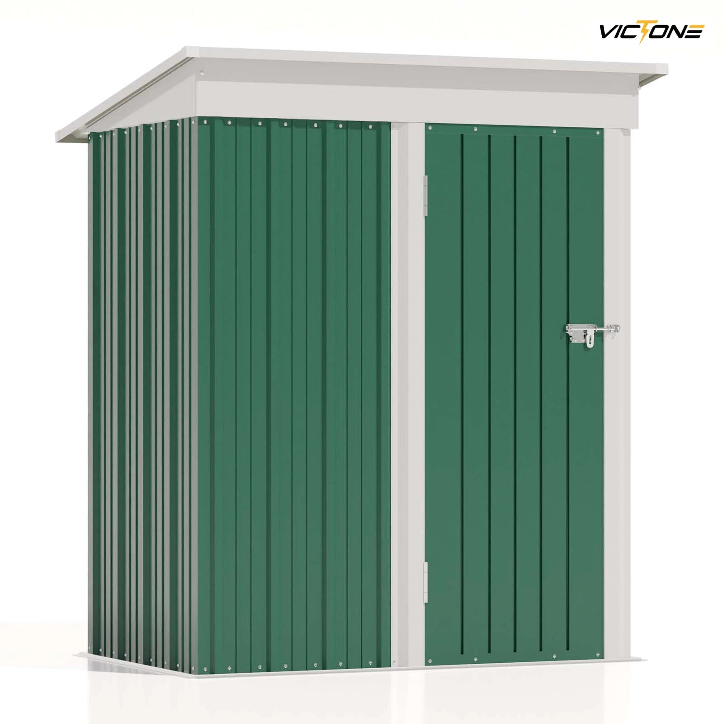 Victone Metal Outdoor Storage Shed With Sloped Roof Lockable Door