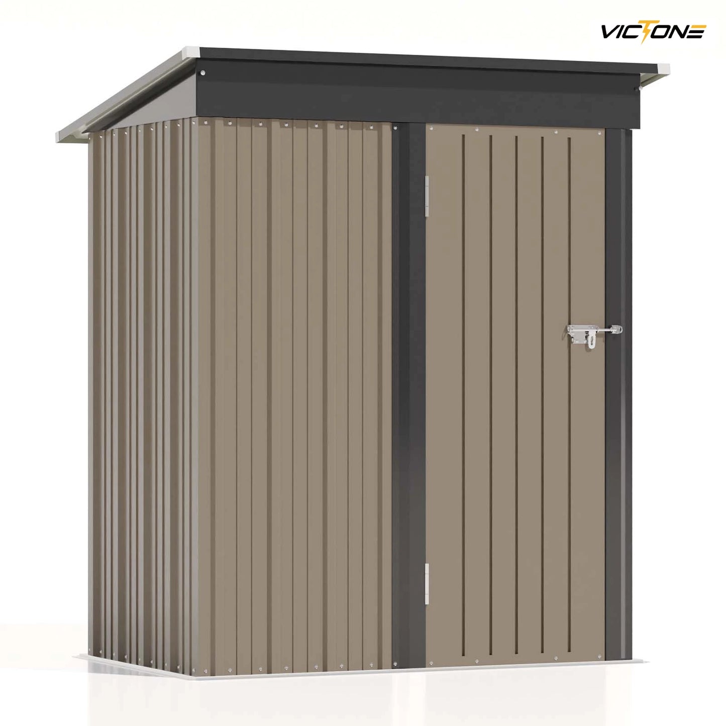 Victone Metal Outdoor Storage Shed With Sloped Roof Lockable Door