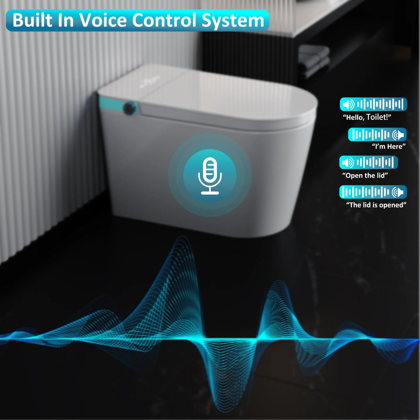 Smart Toilet With Built In Bidet And Heated Seat Control