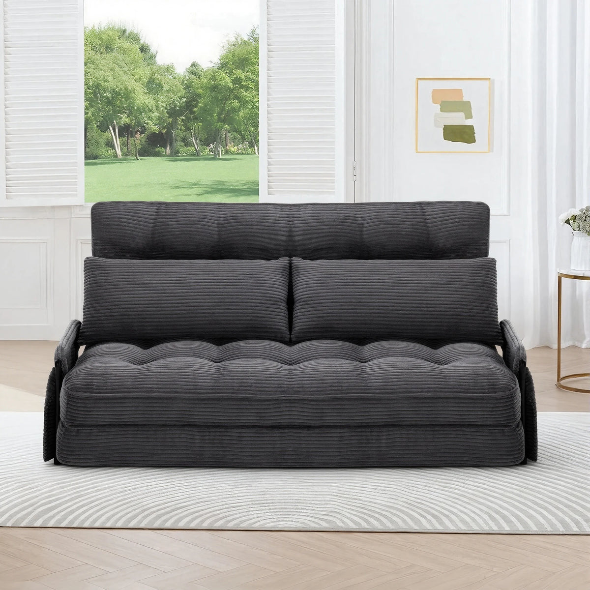 GAOHAPY Adjustable Foldable Floor Sofa Bed With Storage Pocket
