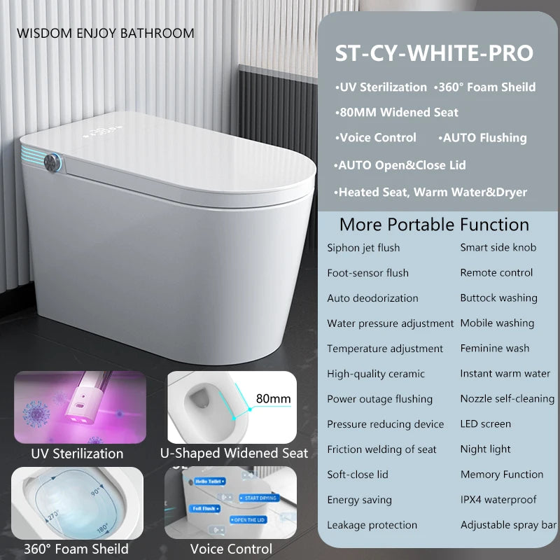 Smart Toilet With Built In Bidet And Heated Seat Control