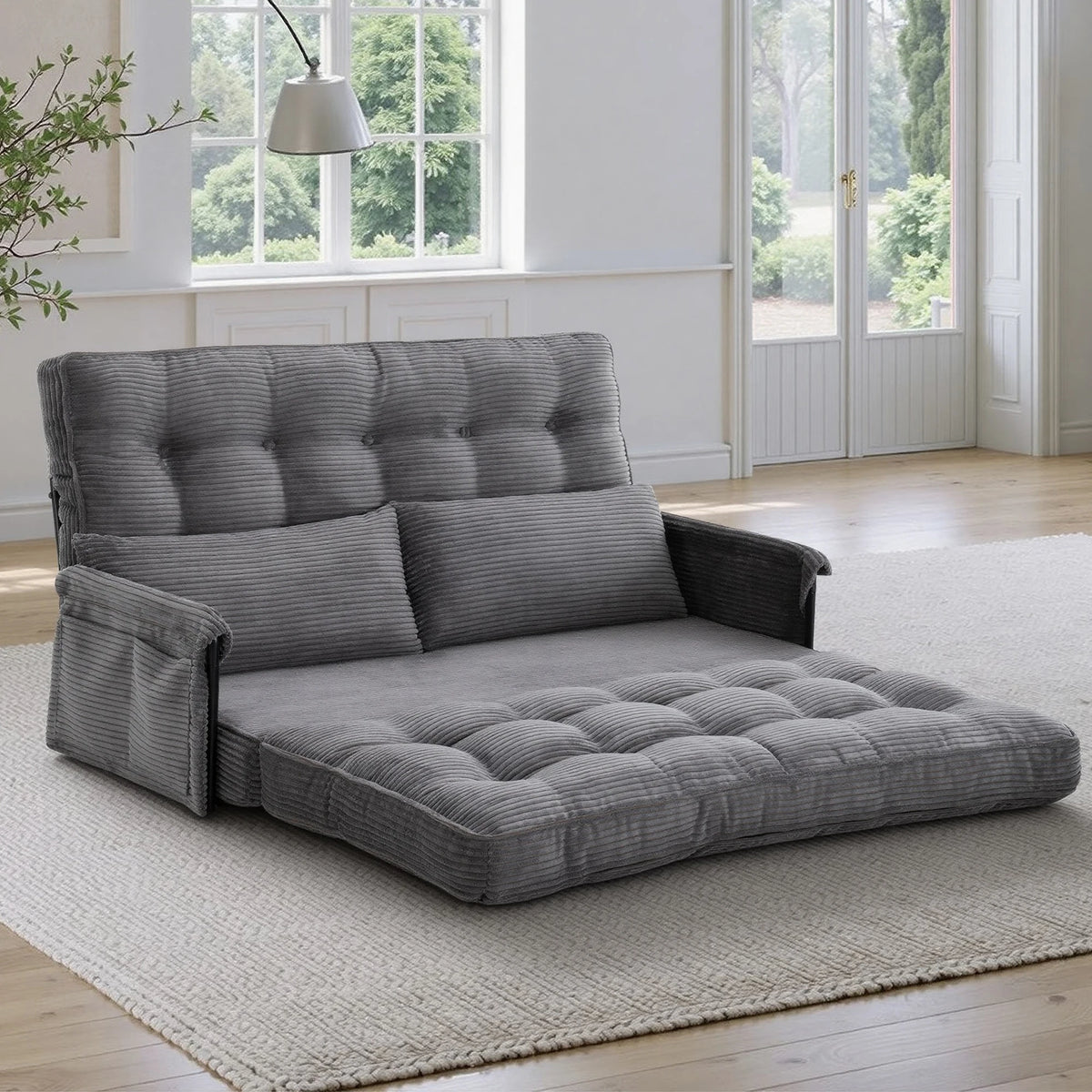 GAOHAPY Adjustable Foldable Floor Sofa Bed With Storage Pocket