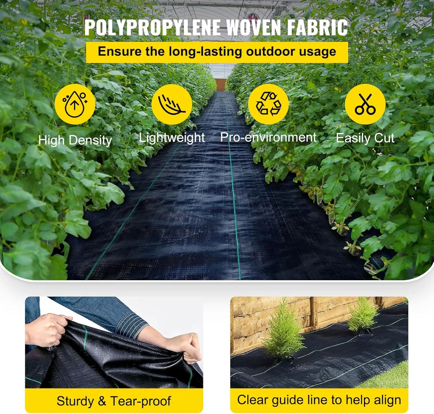 Heavy-Duty Weed Barrier Fabric for Landscaping and Driveways