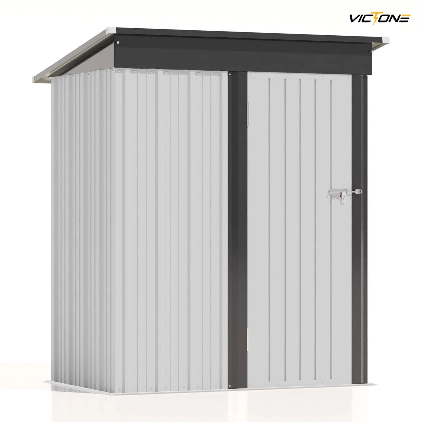 Victone Metal Outdoor Storage Shed With Sloped Roof Lockable Door