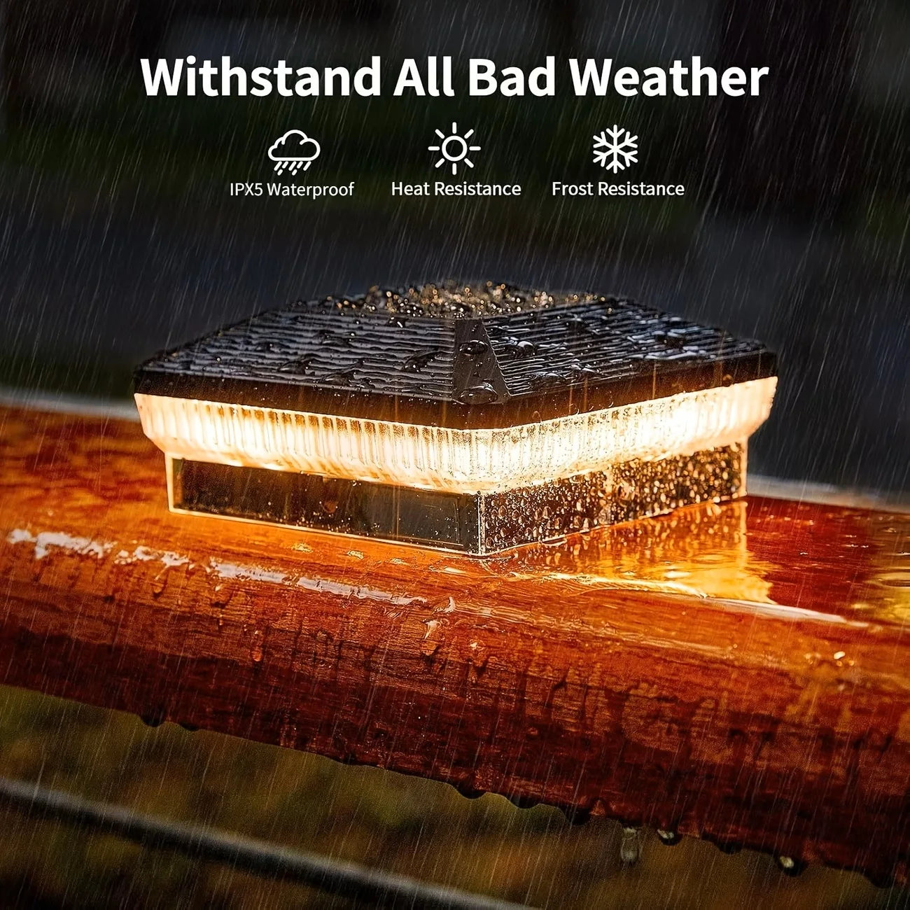 Solar Post Lights Outdoor With 3 Modes 40 LEDs Fence