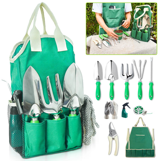 Garden Tool Set With Organizer Handbag For Digging And Pruning