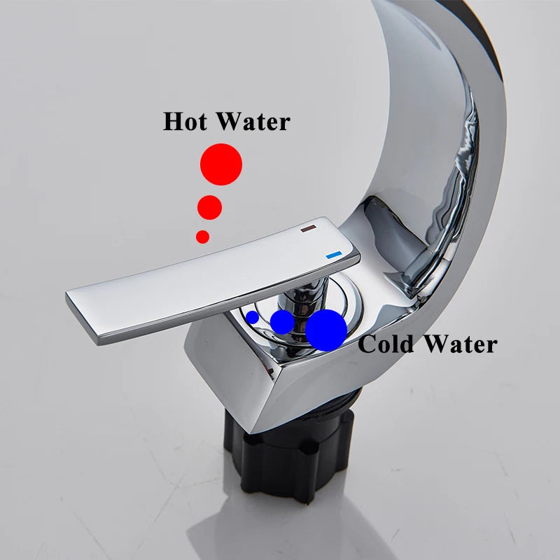 Ulgksd Deck Mounted Basin Faucet Single Handle Hot Cold Water