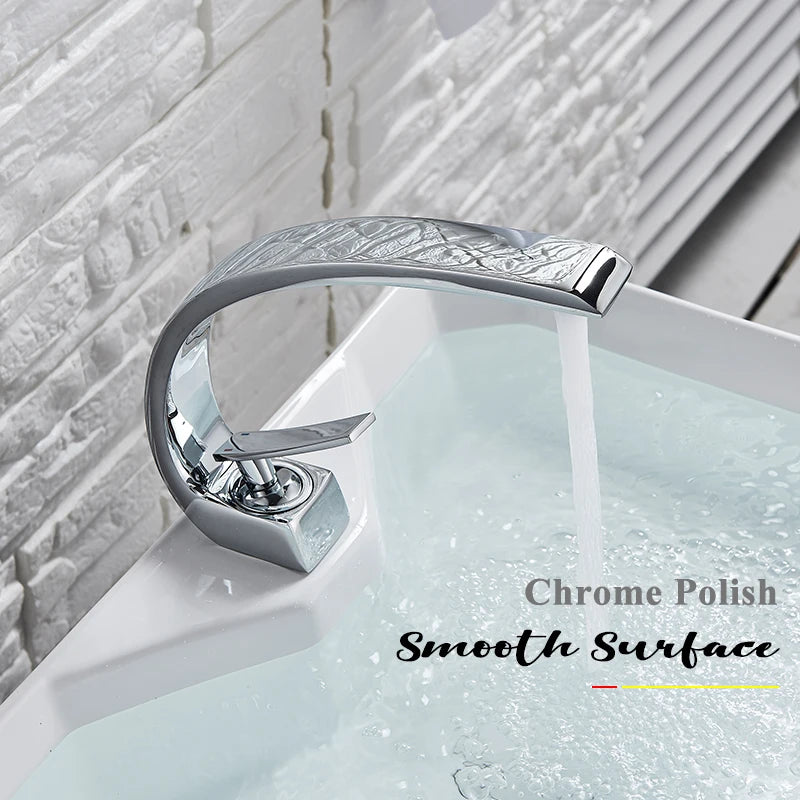 Ulgksd Deck Mounted Basin Faucet Single Handle Hot Cold Water