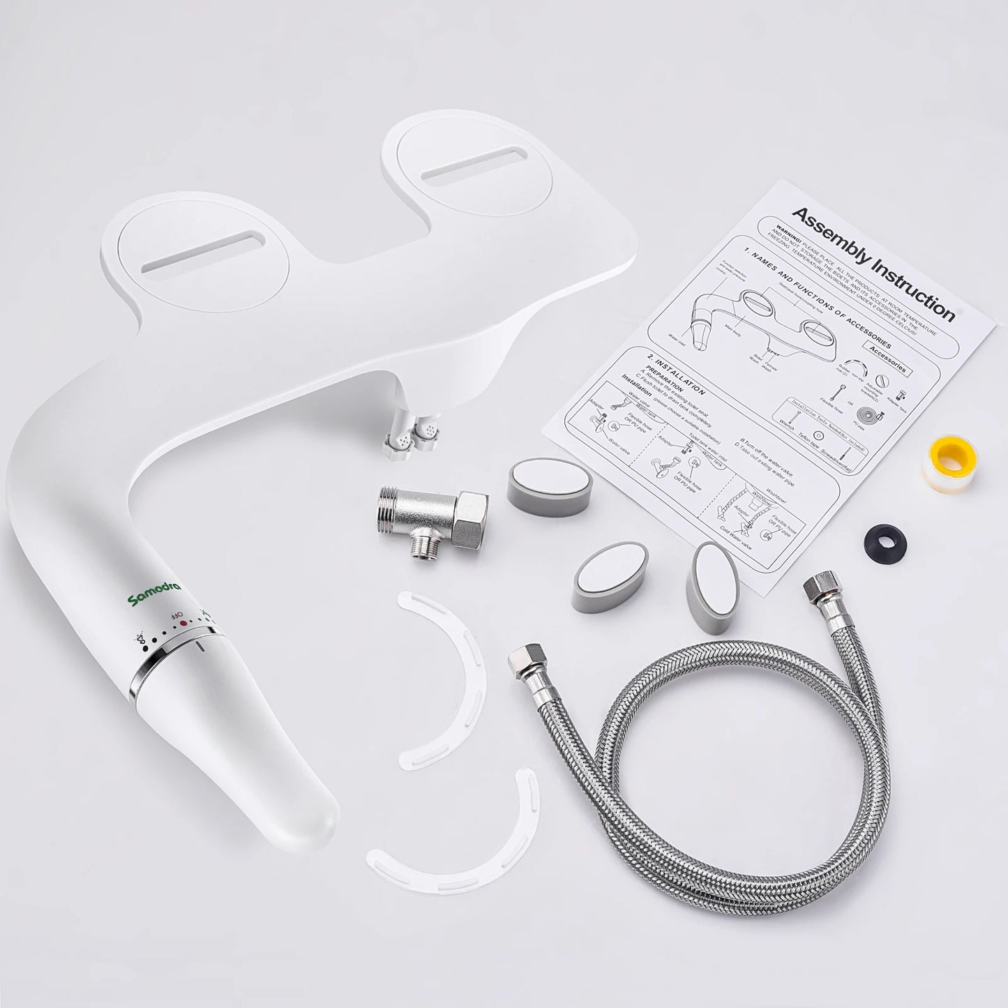SAMODRA Ultra-Slim Bidet Seat Attachment With Adjustable Water Pressure