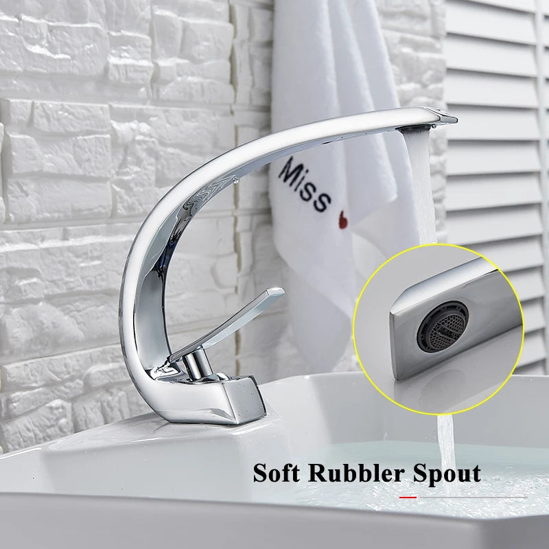Ulgksd Deck Mounted Basin Faucet Single Handle Hot Cold Water