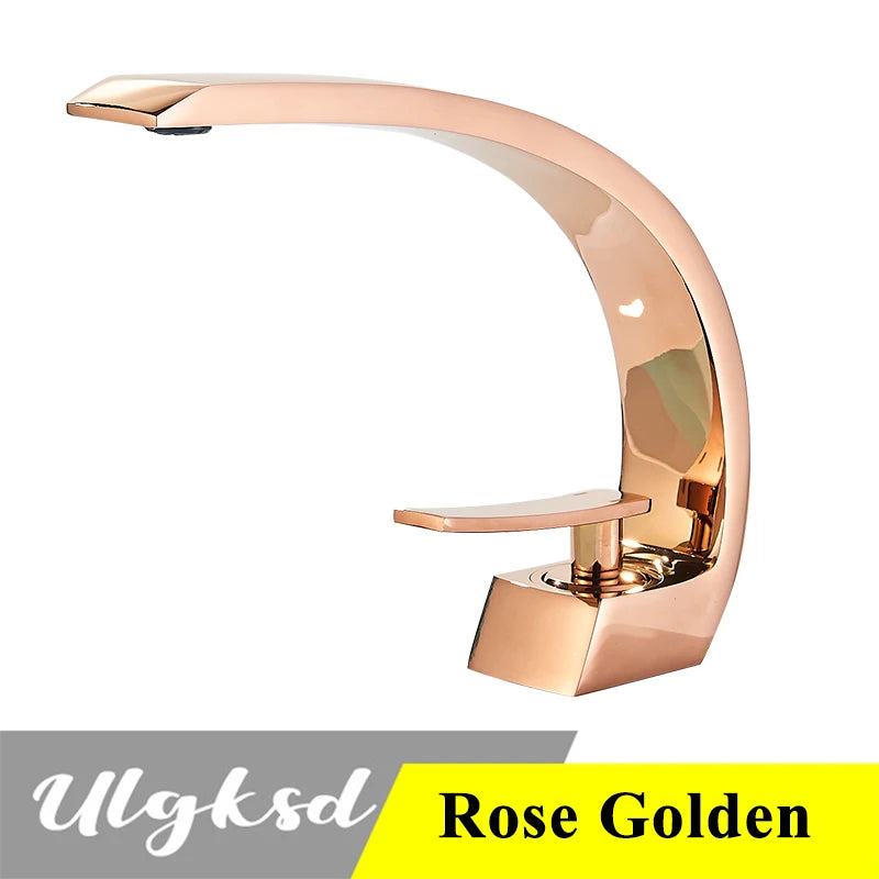 Ulgksd Deck Mounted Basin Faucet Single Handle Hot Cold Water