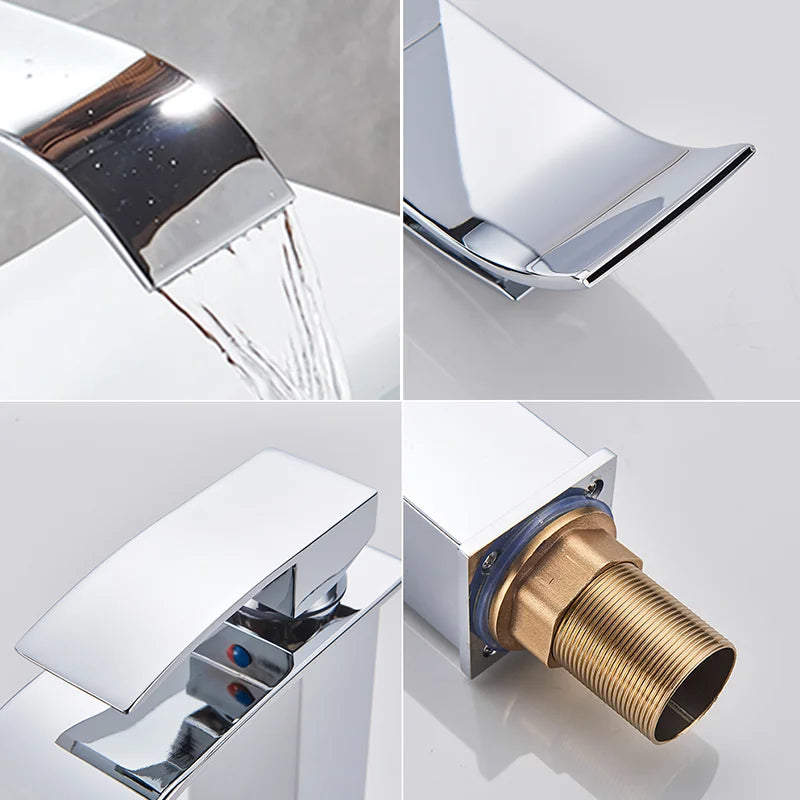 Dfrkjhre Copper Core Waterfall Basin Faucet Bathroom And Kitchen