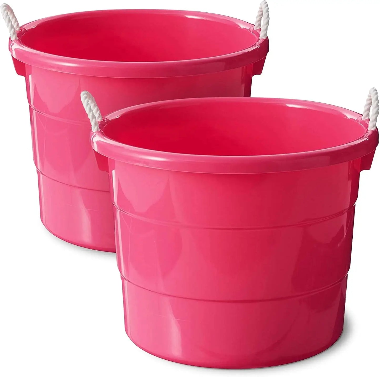 XMSJ Plastic Utility Tub Two Pack With Rope Handles