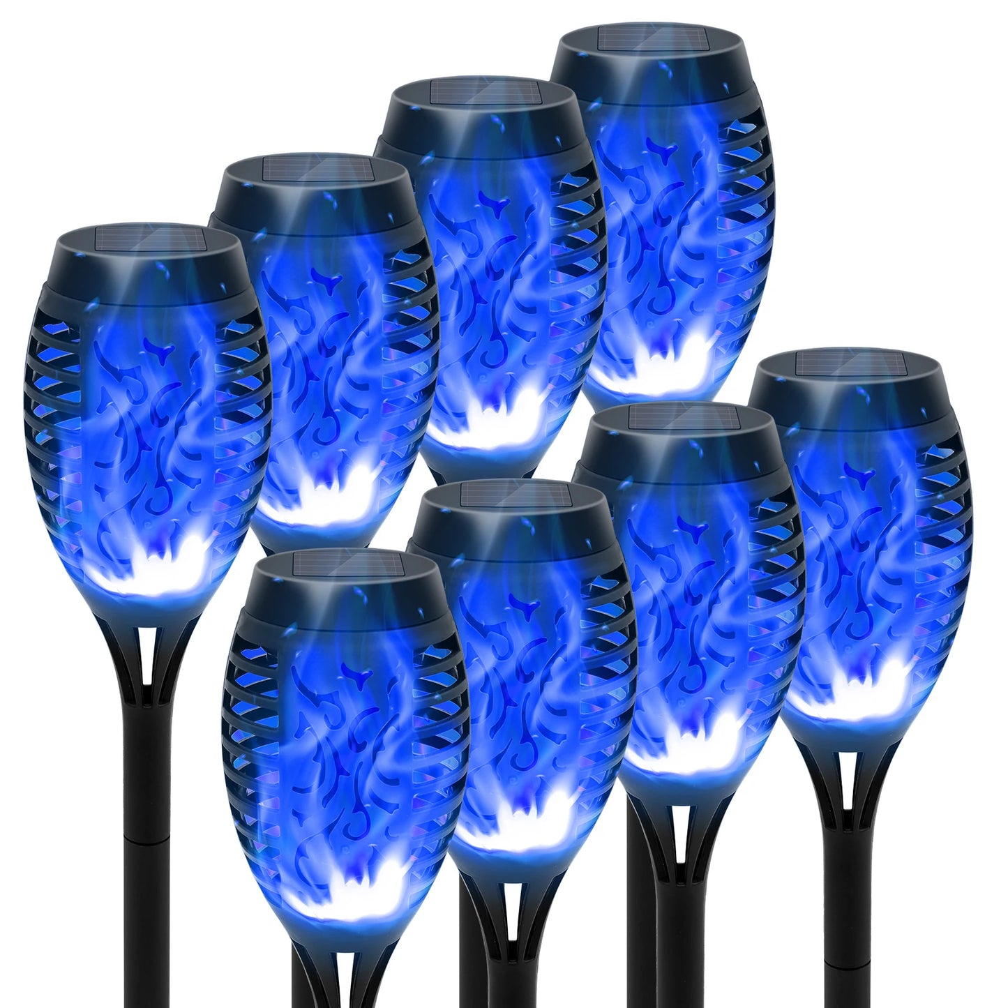 Solar Flame Torch Lights LED Flicker for Outdoor Lawn Pathway
