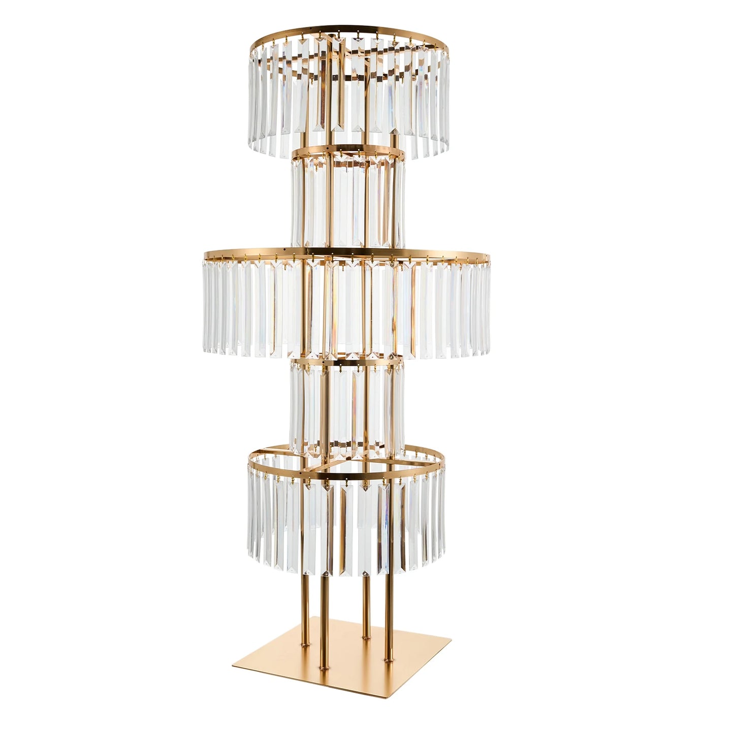 Five-Tier Gold Acrylic Wedding Flower Stand Floor Centerpiece