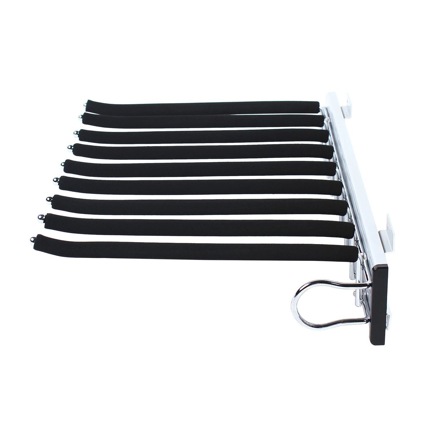 9 Arm Pull Out Pants Rack Wardrobe Organizer With Retractable Hangers