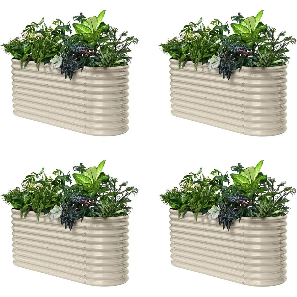 Galvanized Raised Garden Beds For Outdoor Plants And Veggies
