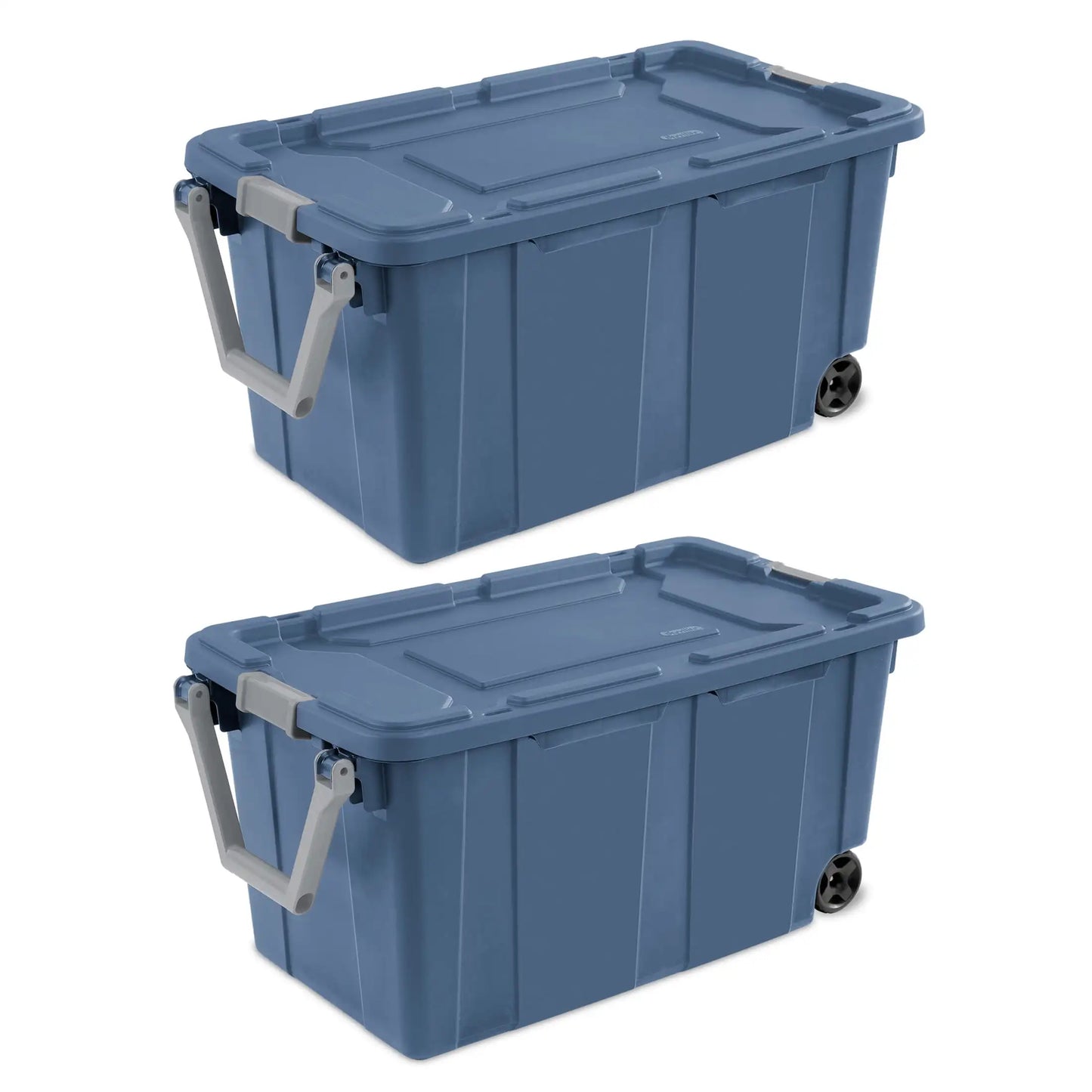 Industrial Wheeled Storage Bin With Handle Durable Plastic Tote