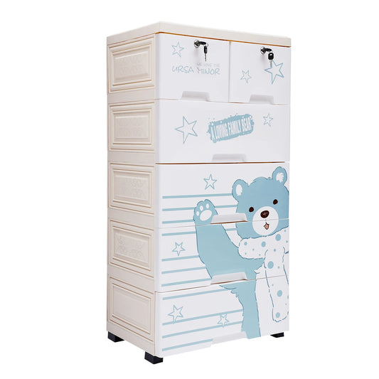 6 Drawer Plastic Storage Cabinet for Clothes and Dolls