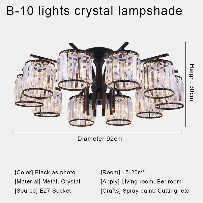 Owen Lyca Modern LED Chandelier Crystal Glass Shade