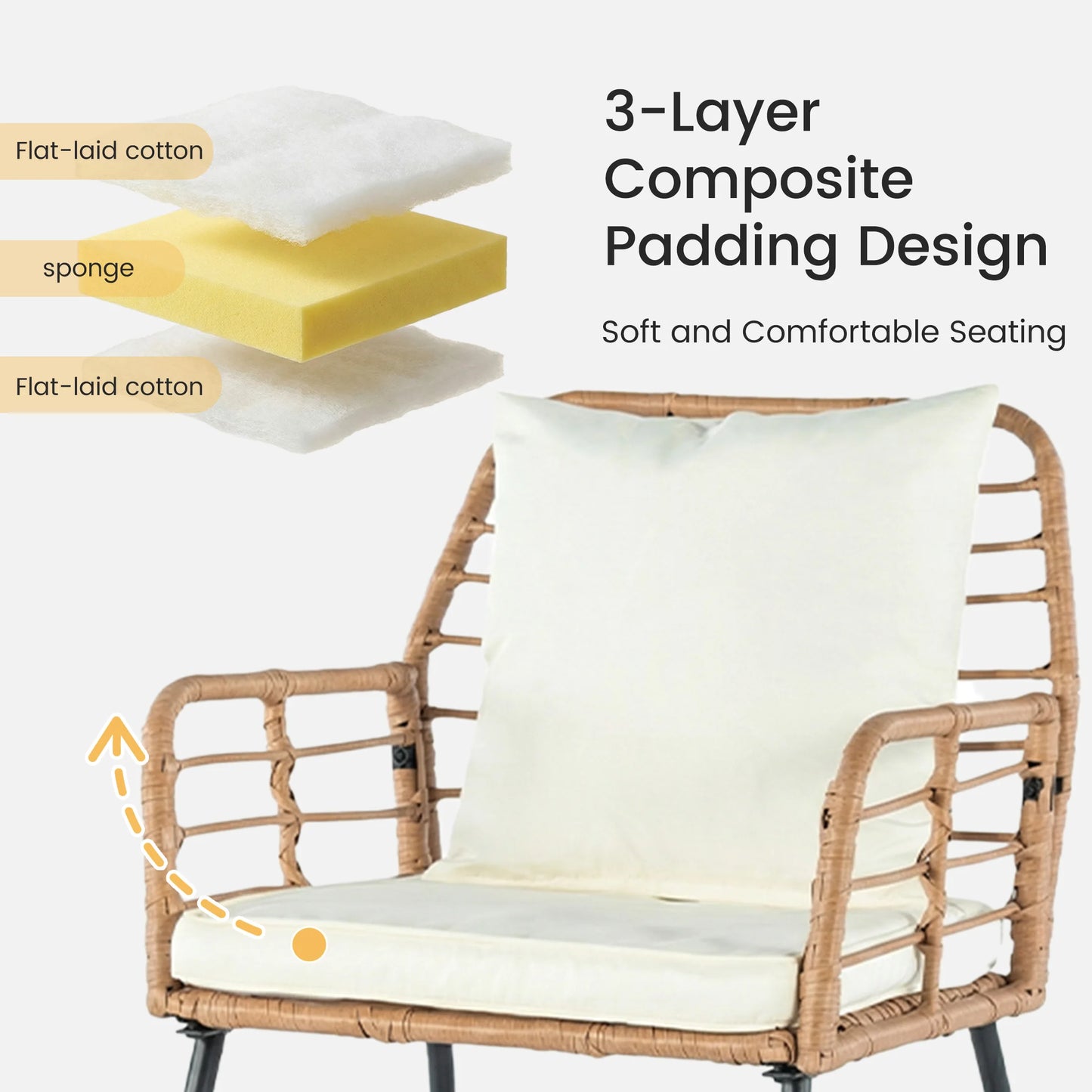 Outdoor Wicker Patio Furniture Set Four Pieces With Glass Table
