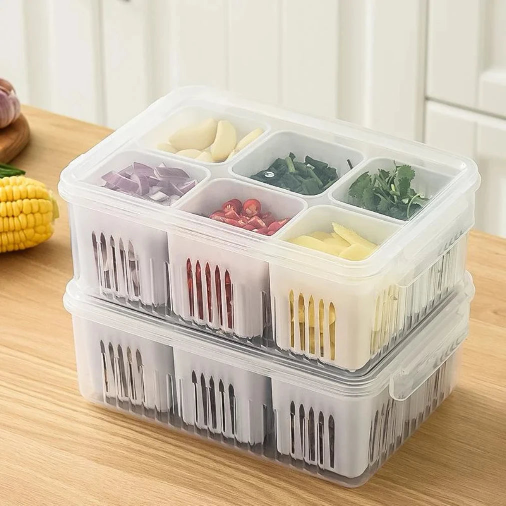 Refrigerator Fresh Keeping Box Drain Basket For Garlic Onion Ginger
