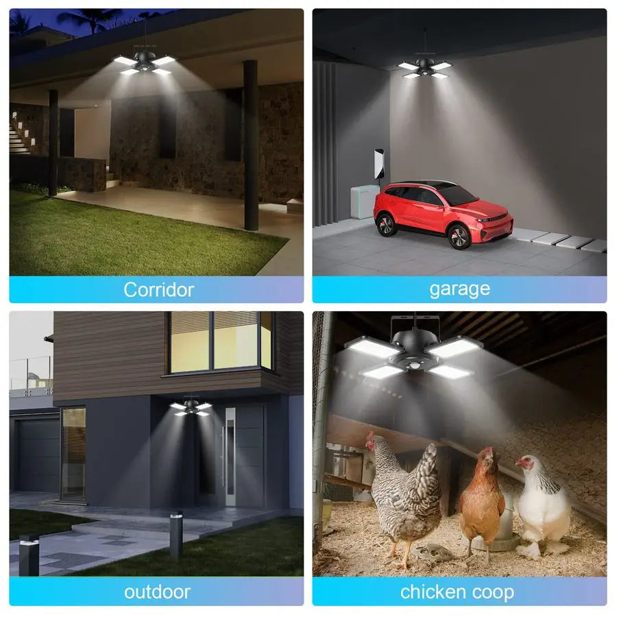 XMSJ Solar Pendant Light Outdoor Indoor Motion Sensor 144LED 1200LM