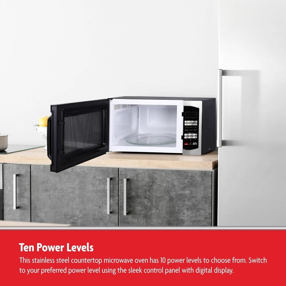 Stainless Steel 1100W Digital Programmable Countertop Microwave