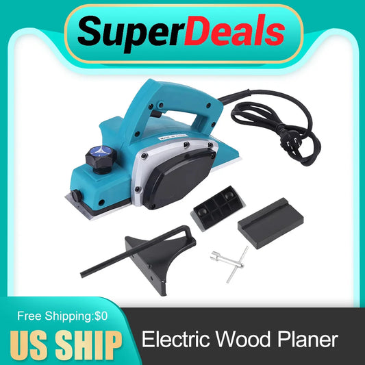 800W Portable Electric Wood Planer Handheld 16000RPM High Speed