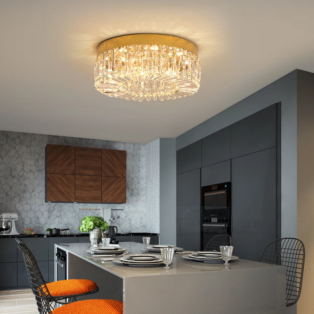 VETRULUS Crystal Ceiling Lamp for Living Room Modern Chandelier
