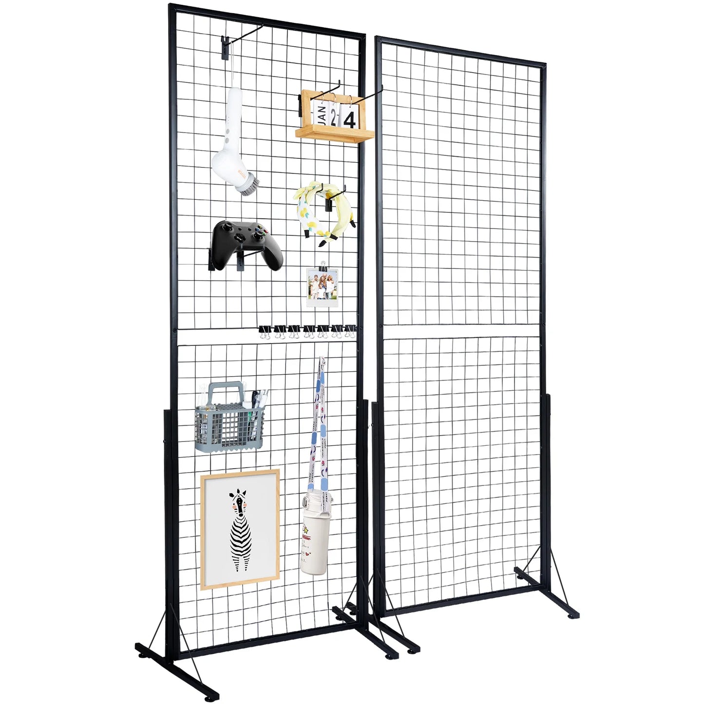SucceBuy Grid Wall Panels Tower Wire Gridwall Display Racks With Hooks