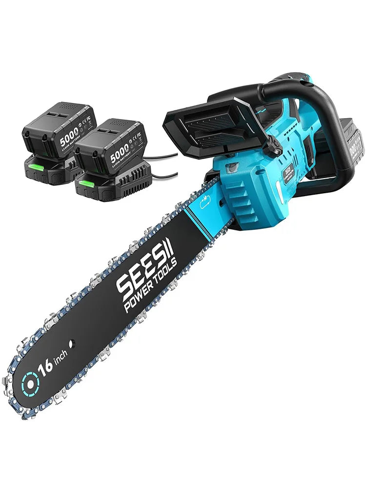 SEESII Brushless Cordless Chainsaw With Automatic Oiler For Wood Cutting
