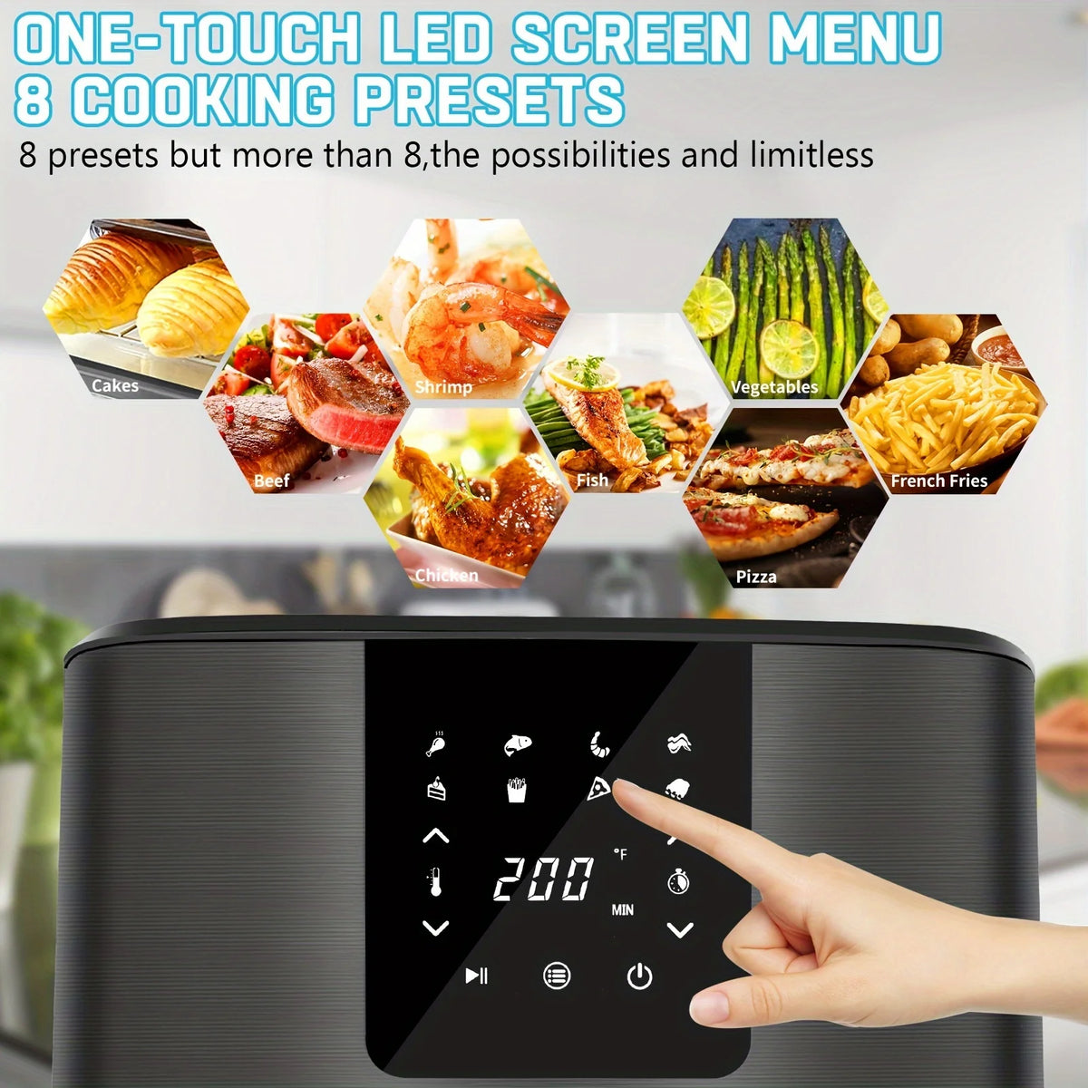 KitCook Digital Air Fryer With Touchscreen And Eight Cooking Presets