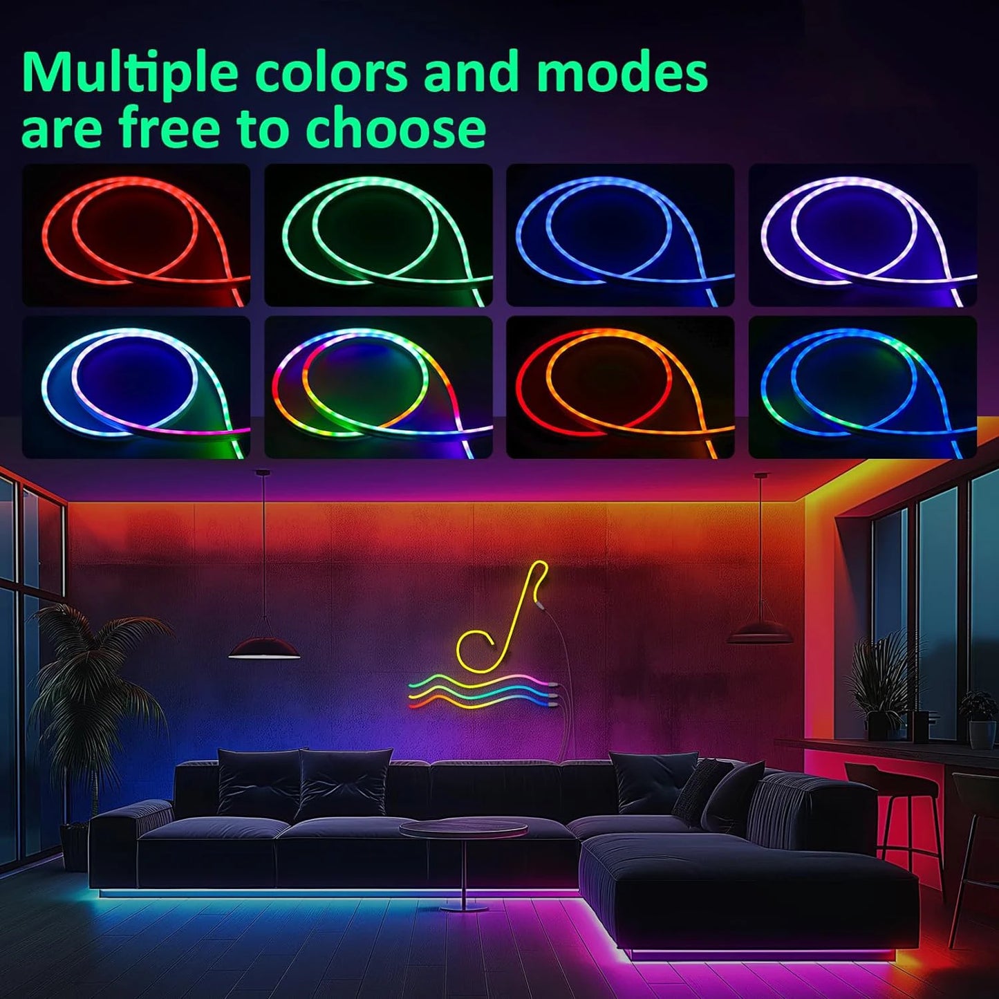 Aiopp Neon LED Rope Lights RGB Strip Remote App Control