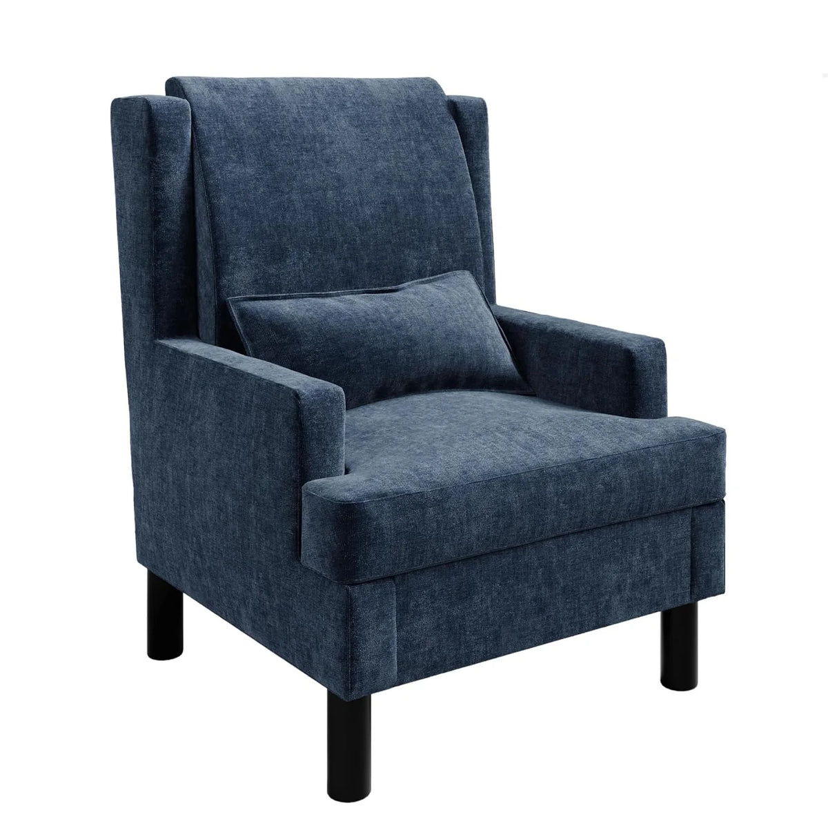 HiMISS Modern Chenille Wingback Accent Chair With Lumbar Pillow