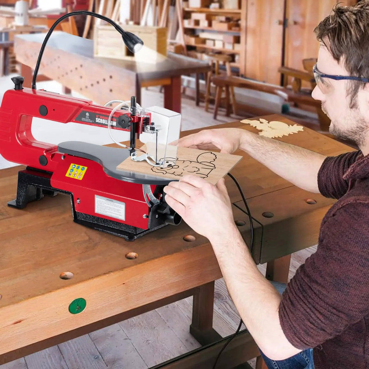 Variable Speed Scroll Saw With LED Light Adjustable Work Table